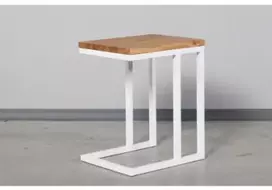 SELECT Baltas MIX ąžuolinis 35x45x55 šoninis staliukas : Apdaila - Aliejuota bespalviu linų sėmenų aliejumi