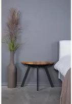 MOON TORI 70 ąžuolinis šoninis staliukas juodom kojom : Apdaila - Be apdailos, Aukštis - 46cm