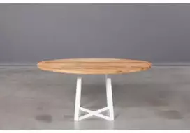 LOFT R ELIPSE Baltas 100X60 ąžuolinis ovalus žurnalinis staliukas baltom kojom : Aukštis - 44cm