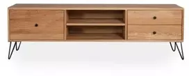 RETRO EASY 160cm Ąžuolinis TV staliukas : Apdaila - Aliejuota bespalviu linų sėmenų aliejumi