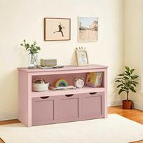 Songmics Vasagle Vaikiška lentyna su ratukais 30 x 102 x 60 cm pastelinės rožinės spalvos
