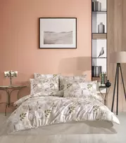 Riposo RENFORCE medvilnės patalynės komplektas RIGA BEIGE 140x200 cm