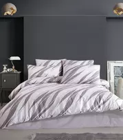 Riposo RENFORCE medvilnės patalynės komplektas WAWES Pilkas 140x200 cm