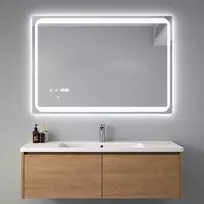 Veidrodis 45630 LED išmanus su funkcija nuo rasojimo, laikrodžiu ir termometru