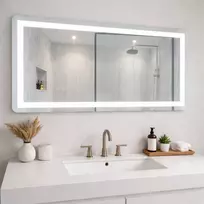 Veidrodis FS612 LED IŠMANUS su funkcija nuo rasojimo, laikrodžiu ir termometru