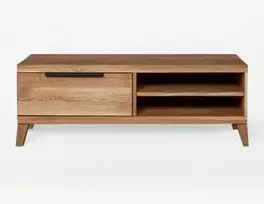 HUGO 120cm Ąžuolinis TV staliukas : Apdaila - Aliejuota bespalviu linų sėmenų aliejumi, Aukštis - 48cm