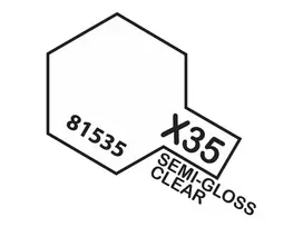 Tamiya X-35 pusiau blizgus skaidrus akrilinis lakas, 10 ml