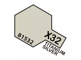 Tamiya X-32 akriliniai dažai – titano sidabro, 10 ml