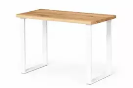 BERGAMO Baltas S 110X60 ąžuolinis stalas : Apdaila - Be apdailos, Stalviršio briauna - 2 cm