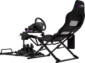 LORGAR FLEX RAF1, Sim Racing Cockpit Advanced, Foldable, 150x72x113 cm-playing, 38x72x126cm-folded, Juodas
