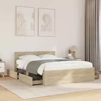 Lova Lovos rėmas 2 pcs Sonoma 137 x 188 cm Apdirbta mediena