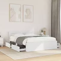 Lova Lovos rėmas 2 pcs Baltas 137 x 188 cm Apdirbta mediena