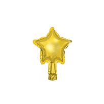 Mini folinis balionas žvaigždė auksinė 12 cm – mažas dekoratyvinis balionas (pildomas oru)