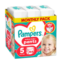 PAMPERS sauskelnės-kelnaitės Pants Monthly, 5 dydis, 11-17kg, 164 vnt., 80894757
