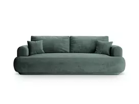 Velvet Sofa lova su patalynės dėže, Ella, 3 sėdimos vietos, 253x108x94, benzino spalvos