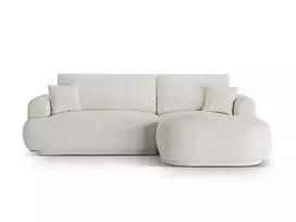 Modulinė kampinė sofa - dešinė lova su patalynės dėže, Ella, 5 sėdimos vietos, 271x174x94, šviesiai smėlio spalvos