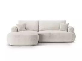 Modulinė kampinė sofa - kairė lova su patalynės dėže, Ella, 5 sėdimos vietos, 271x174x94, smėlio spalvos