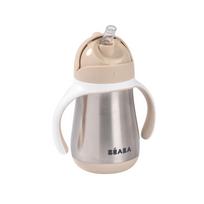 BEABA metalinė neišsiliejanti gertuvė su šiaudeliu 250 ml Clay