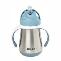 BEABA metalinė neišsiliejanti gertuvė su šiaudeliu 250 ml Windy Blue