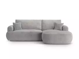 Modulinė kampinė sofa - dešinė lova su patalynės dėže, Ella, 5 sėdimos vietos, 271x174x94, šiltai pilka