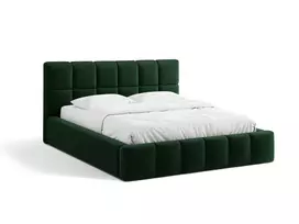 Velvet Storage Bed With Headboard, "Bellis", 220x220x100 Made in Europe