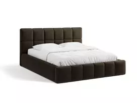 Boucle Storage Bed with Headboard, "Bellis", 220x220x100 Made in Europe