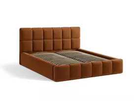 Boucle Storage Bed with Headboard, "Bellis", 220x220x100 Made in Europe