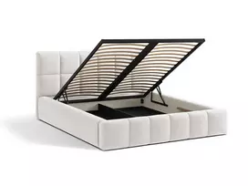Boucle Storage Bed with Headboard, "Bellis", 180x220x100 Made in Europe