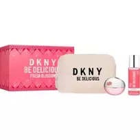 Moteriški kvepalai, DKNY Be Delicious Fresh Blossom dovanų rinkinys: EDP 100 ml, kūno purškiklis 125 ml ir kosmetinė 100 ml