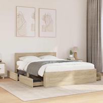 Lovos rėmas 2 pcs Sonoma 137 x 188 cm Apdirbta mediena