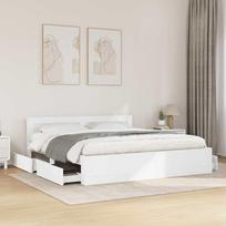 Lovos rėmas 2 pcs Baltas 193 x 203 cm Apdirbta mediena