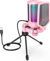 FIFINE Ampligame A6V Žaidimų mikrofonas su RGB (Pink)