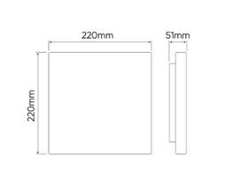 LED šviestuvas, paviršinis, ACTON 18W 2000lm 4000K IP54 kvadratinis