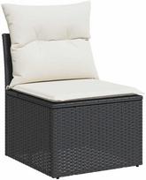 vidaXL 7 dalių lauko poilsio baldų komplektas su pagalvėmis, Black | 3325403 VidaXL | 8721158728395
