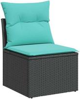 vidaXL 10 dalių lauko poilsio baldų komplektas su pagalvėmis, Black | 3327417 VidaXL | 8721158748539