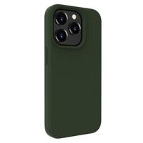 „Evelatus Apple iPhone 15 Pro Max“ aukščiausios kokybės minkštas silikoninis dėklas, tamsiai alyvuogių spalvos