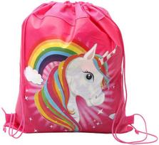 Rožinis sportinių batelių krepšys Unicorn Rainbow, 35 x 27 cm