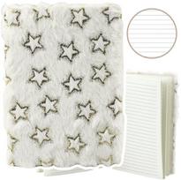 Balta užrašų knygutė su linijomis, auksinėmis žvaigždutėmis A5, 80 lapų