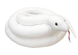 Pliušinė baltos spalvos gyvatė 300 cm
