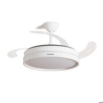 Lubų Ventiliatorius su LED Šviesa ir 4 Paslėptais Sparnais Keteez InnovaGoods Baltas 72 W Ø49-104 cm VENTILATORIUS