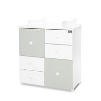 Komoda Lorelli Cupboard New, 2 box, balta/šviesiai žalia