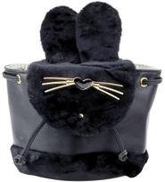 Vaikiška juoda kuprinė su pliušinėmis ausimis, reguliuojamu diržu, 22 cm, 4 l