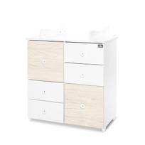 Komoda Lorelli Cupboard New, 2 box, baltos/šviesaus ąžuolo spalvos