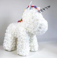 Rožių Vienaragis, Valentino dienai, Moters dienai, 25 cm su Dovanos Pakuote