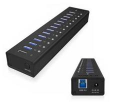 ICY BOX IB-AC6113 13x Port USB 3.0 Hub with USB charge port Black