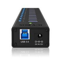 ICYBOX IB-AC6110 IcyBox 10 x Port USB 3.0 Hub with USB charge port, Black