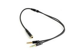 GEMBIRD CCA-418M 3.5mm 4-pin socket to 2x3.5mm stereo plug adapter cable metal black