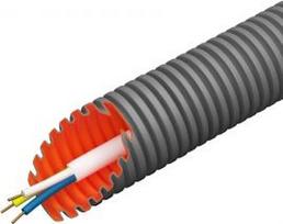 Halogen free corrugated pipe EVOEL FM-0H-SMART D=16mm with XPJ-HF 3x1,5mm² cable 100m 750N grey 12205016H1001V09UE2 | 4752053020950