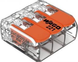 COMPACT Splicing Connectors 3-conductor connector with operating levers, transparent 6mm2 221-613 | 4055143715416