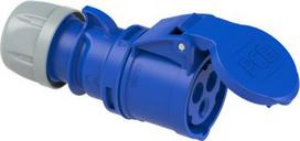 CEE connector 3x32A (2P+PE) 6h IP44 SHARK blue 223-6 | 9003399136269